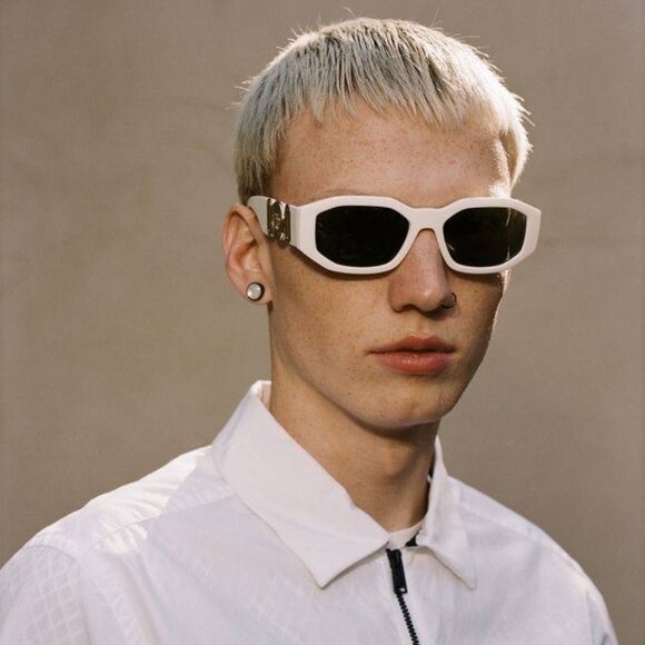 NEW Versace VE4361 401/87 Medusa Biggie White Grey Rectangle Unisex Sunglasses - Picture 15 of 16